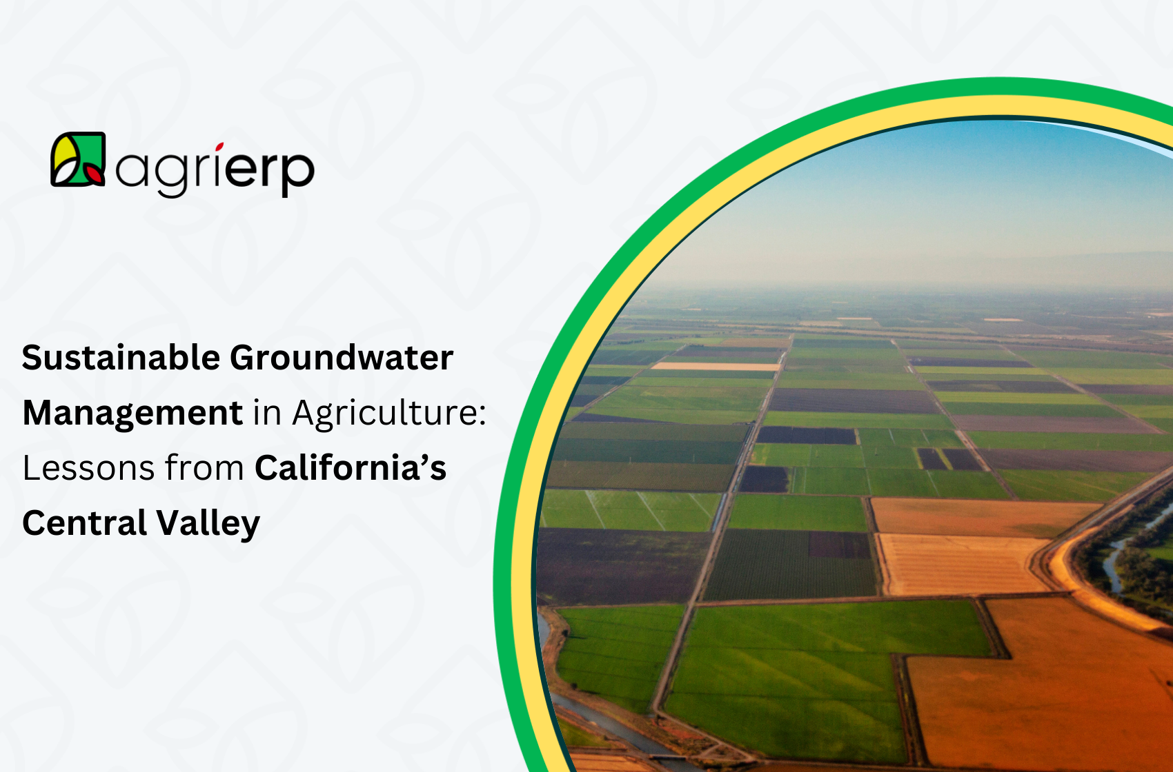 Sustainable Groundwater Management In Agriculture