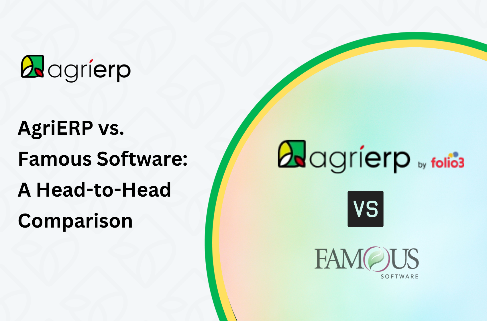 An image showing a head to head comparison of agrierp vs famous software